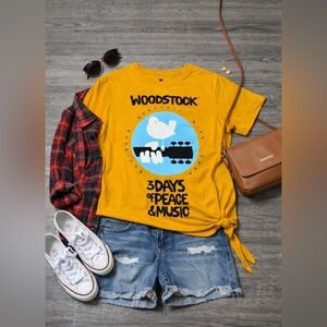 Woodstock Women's Yellow Graphic Tee
